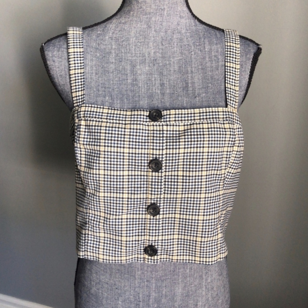 NWT Abercrombie Button Crop Top - Picture 3 of 6